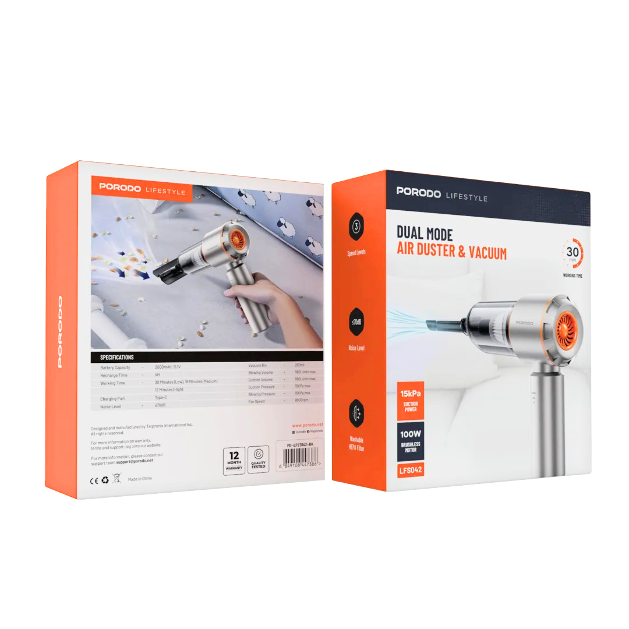 Porodo Lifestyle Dual Mode Air Duster & Vacuum