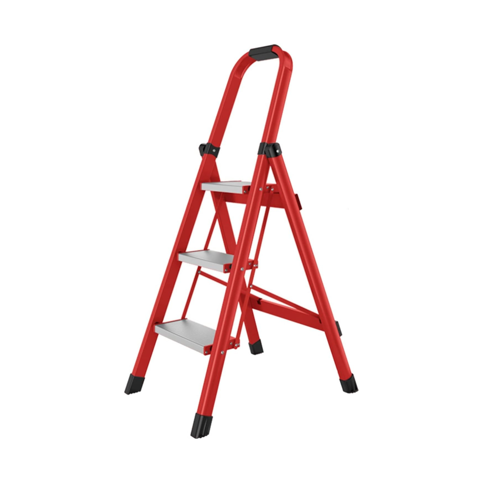Portable Folding Household Step Ladder with Wide Anti-slip Pedal and Handle Bar