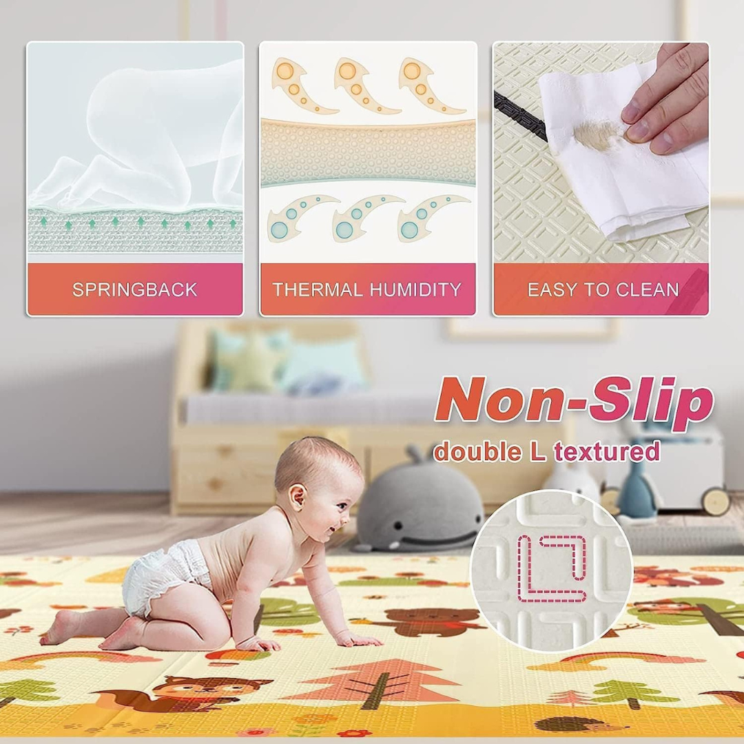 Baby Play Mat, Folding Baby Crawling Two Sided Play Mat