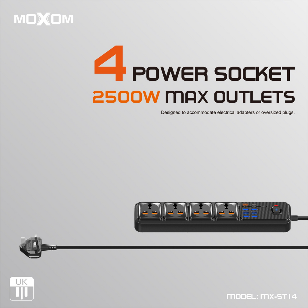 Extension Cord - MOXOM MX-ST14 12in1 Power Extension Socket Strip