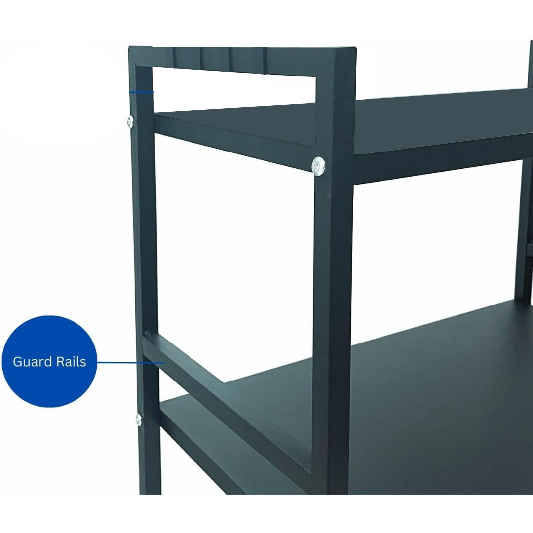 4 Tier Metal Storage Rack on Wheels, Trolley Cart Shelf for Kitchen Vegetables, Fruits and Oven Organization