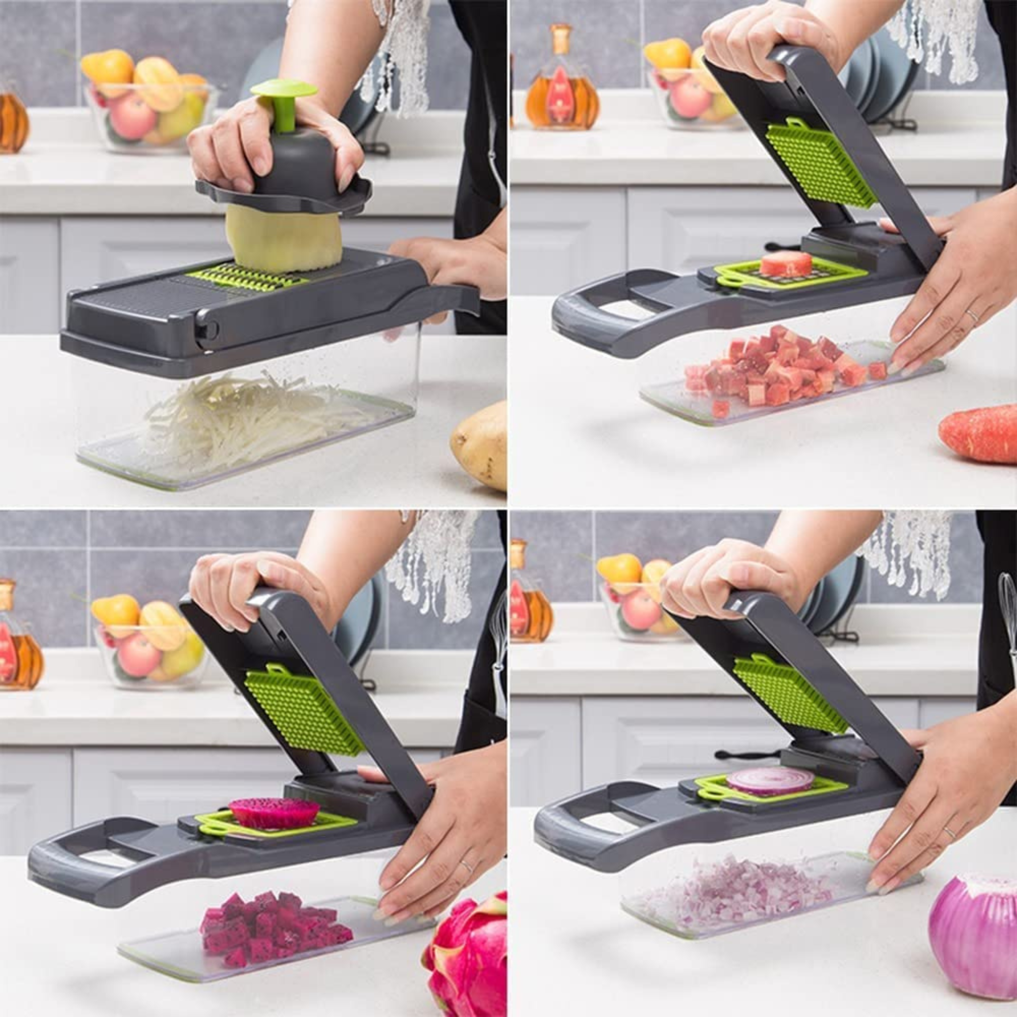 12 IN 1 Multifunctional Kitchen Vegetable Slicer Dicer Adjustable Mandolin Chopper