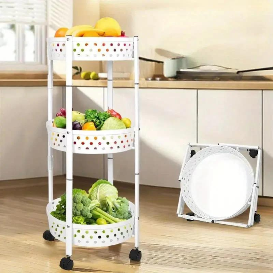 3 Layer Kitchen Trolley Rack - Kitchen Storage Shelf with Wheels