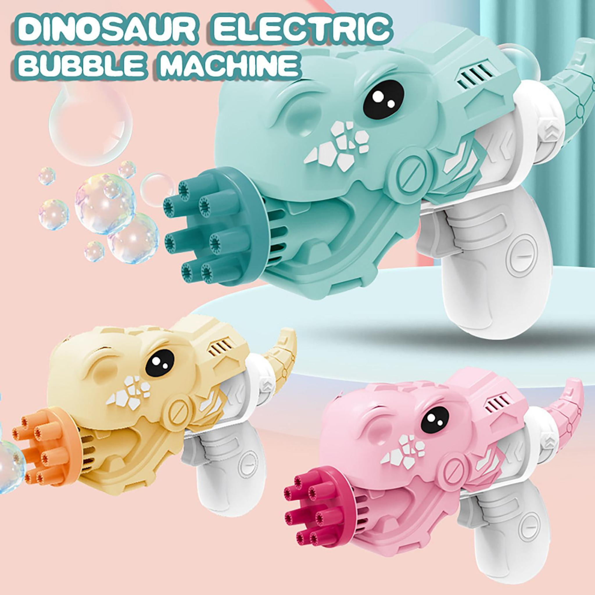 Dinosaur Multi Hole Bubble Gun for Kids