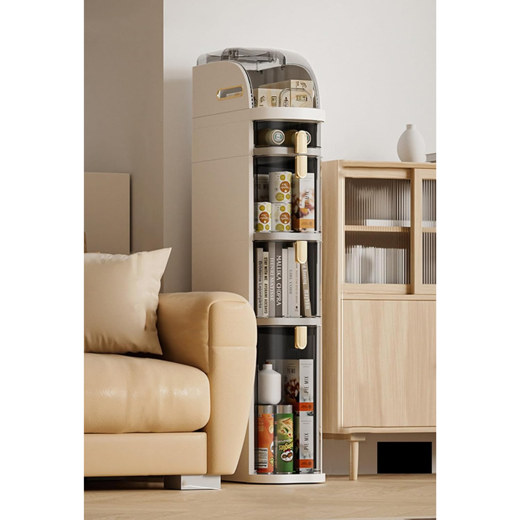 Smart Narrow Gap Tower Bathroom Storage Organizer, Chest of Drawers Floor Cabinet
