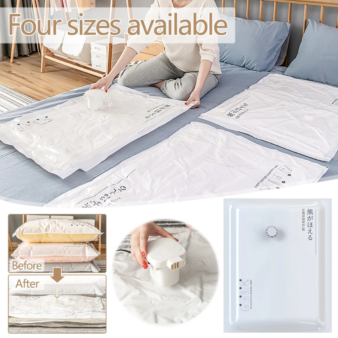 Vacuum Storage Bags for Clothes - Plastic Sealer Compression Bags