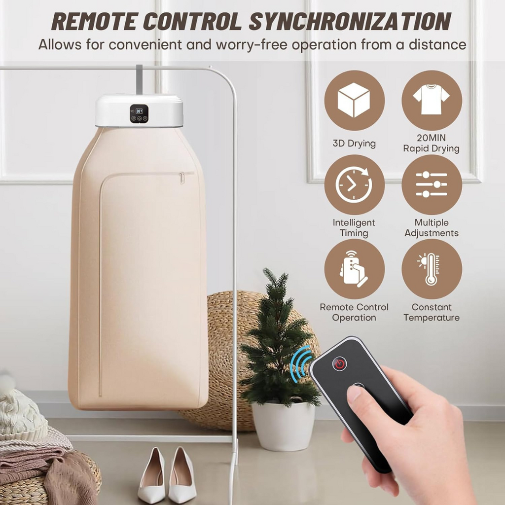 Portable Clothes Dryer - Electric Laundry Dryer Machine with Display