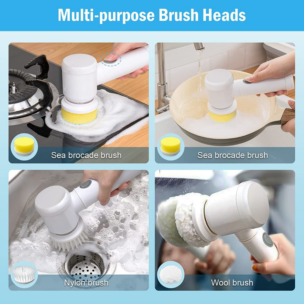 Multi Purpose Cordless Handheld Cleaning Spin Scrubber