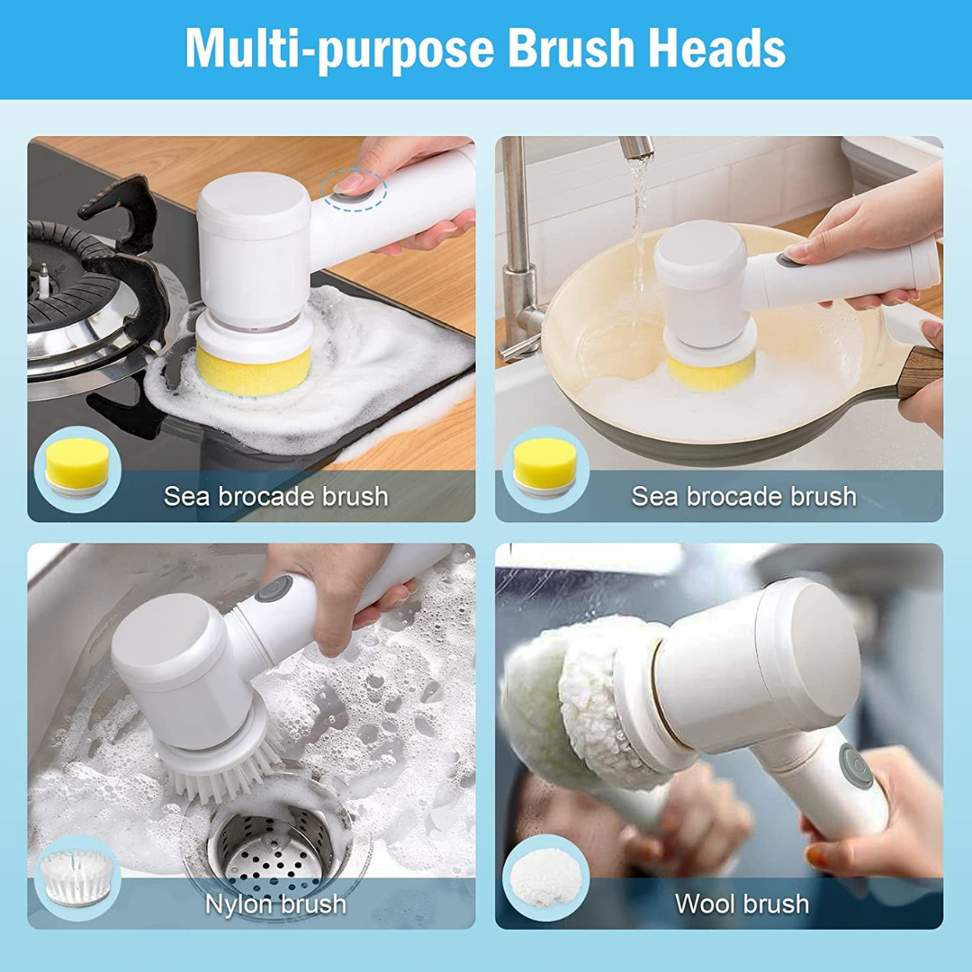 Multi Purpose Cordless Handheld Cleaning Spin Scrubber