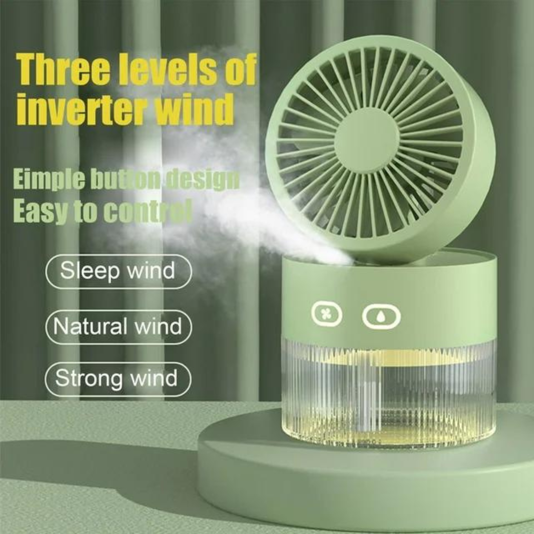 3 Speed Mini Desk Fan with Mist Spray