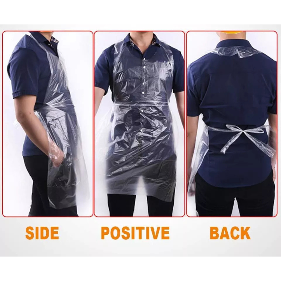 Waterproof Disposable Plastic Aprons for Kitchen 50pcs/Pack