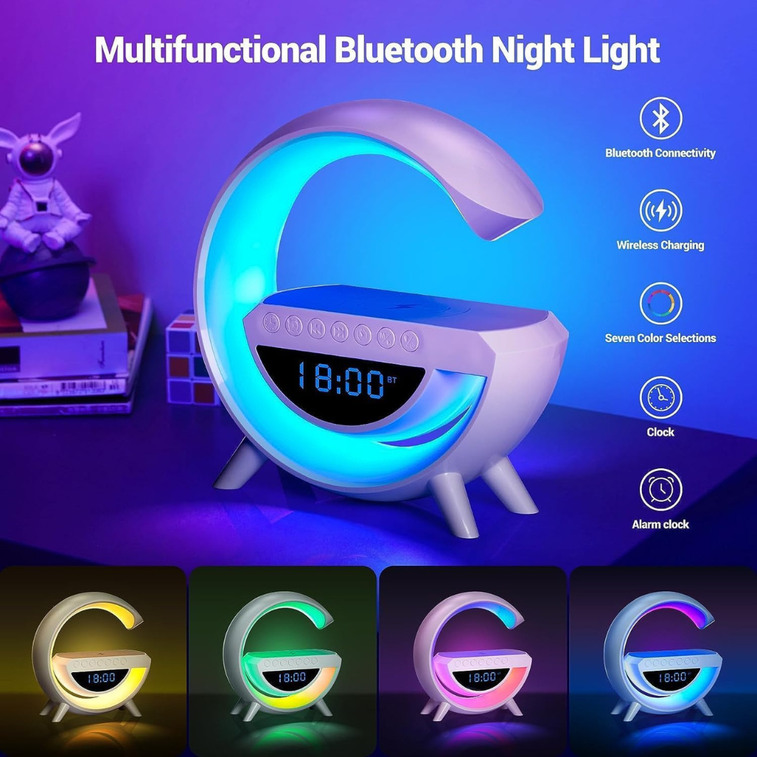 Wireless Charger Speaker with Ambient Light LED Display Clock