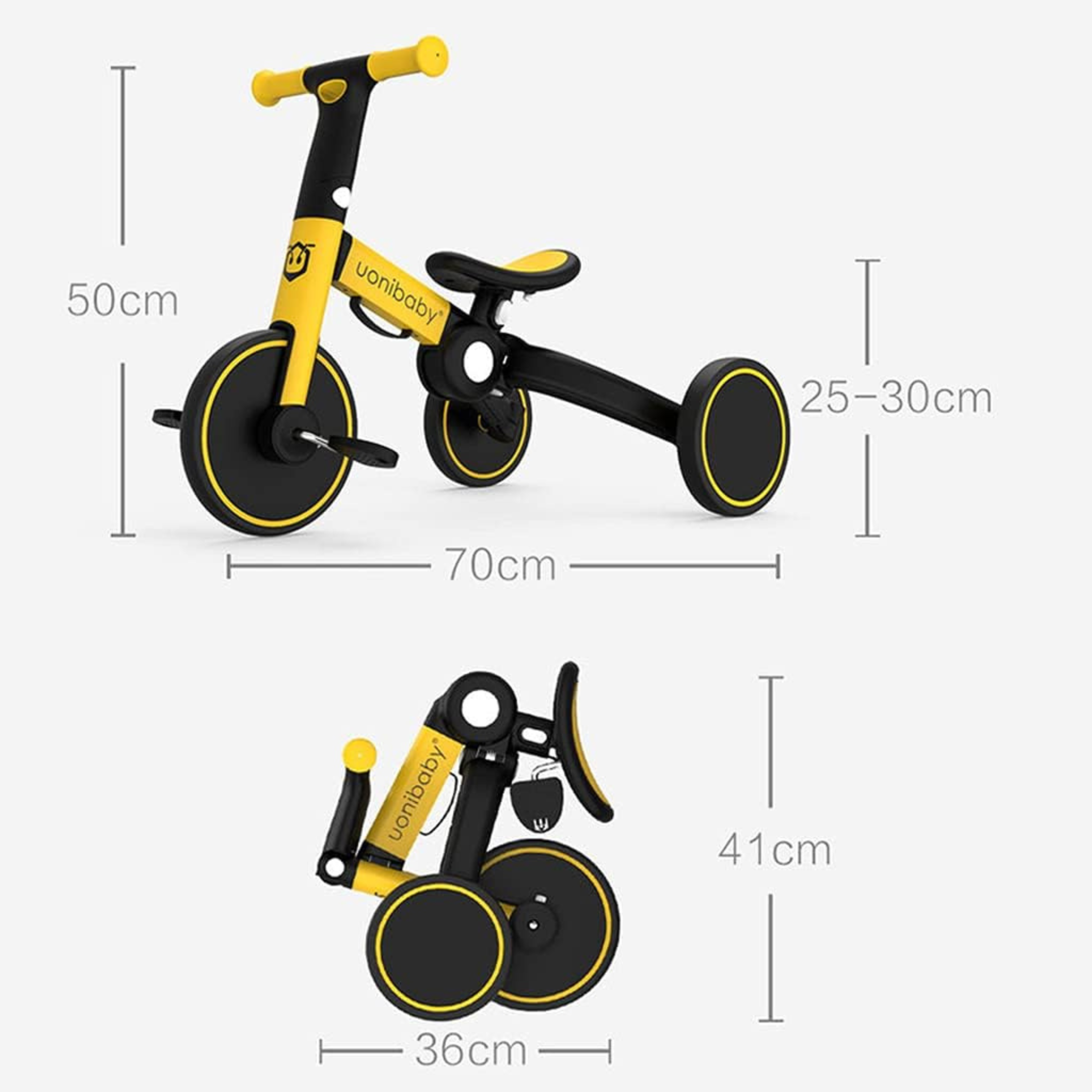 5 IN 1 Folding Tricycle, Balance Bicycle for Kids, Removable Pedal Scooter for Toddlers