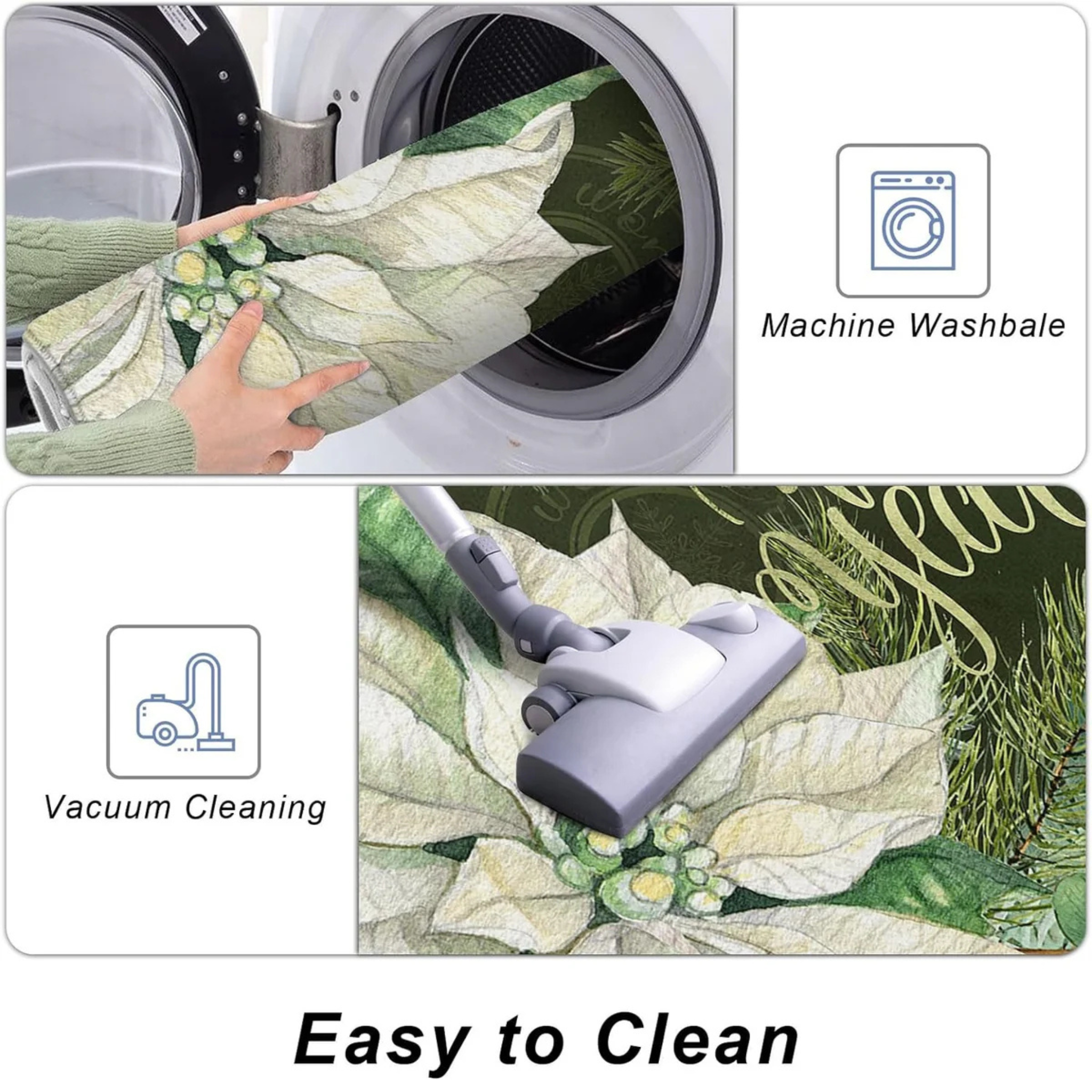 Water Absorbent Quick Drying Kitchen Floor Mat - Anti-Fatigue, Non-Slip, Easy Clean Rug 2 Pieces/Set