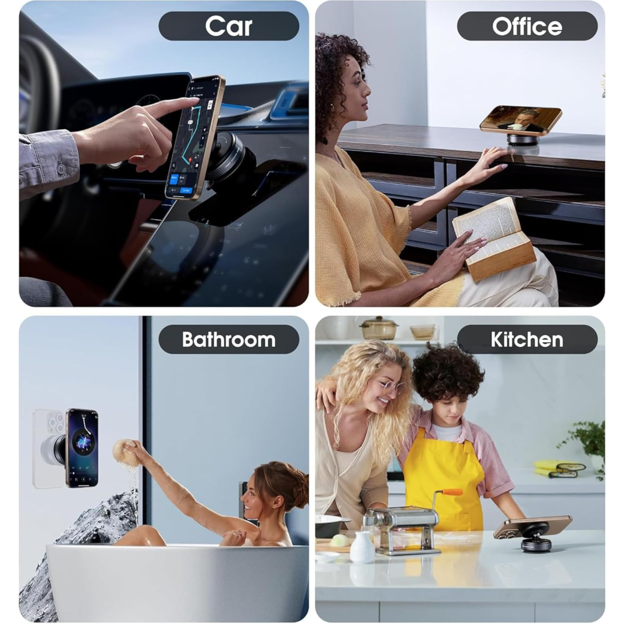 Vacuum Suction Magnetic Phone Mount, 360° Rotatable Mobile Holder K009