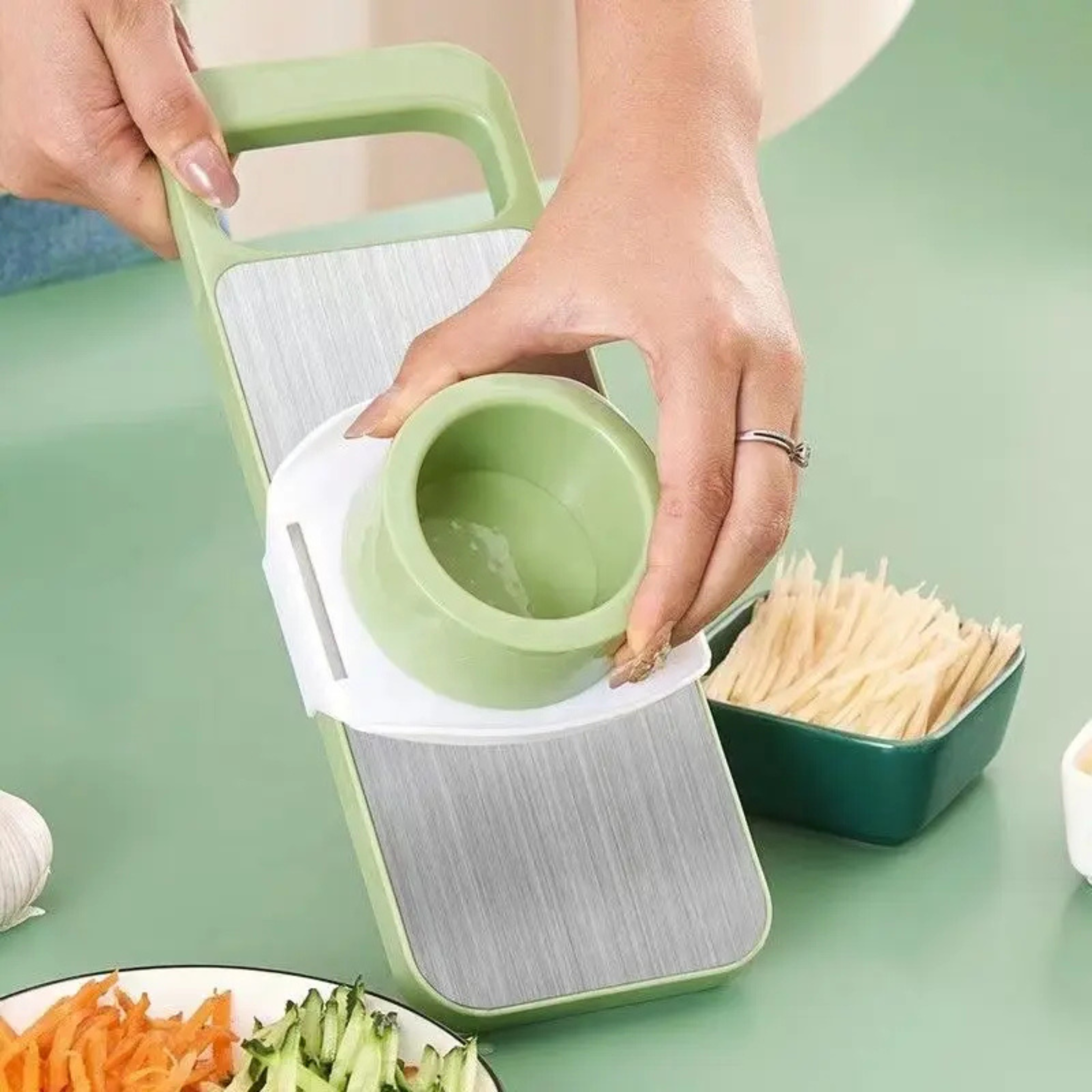 7 IN 1 Multi-functional Safety Vegetable Grater for Kitchen (Slicer, Cutter, Chopper, Dicer)