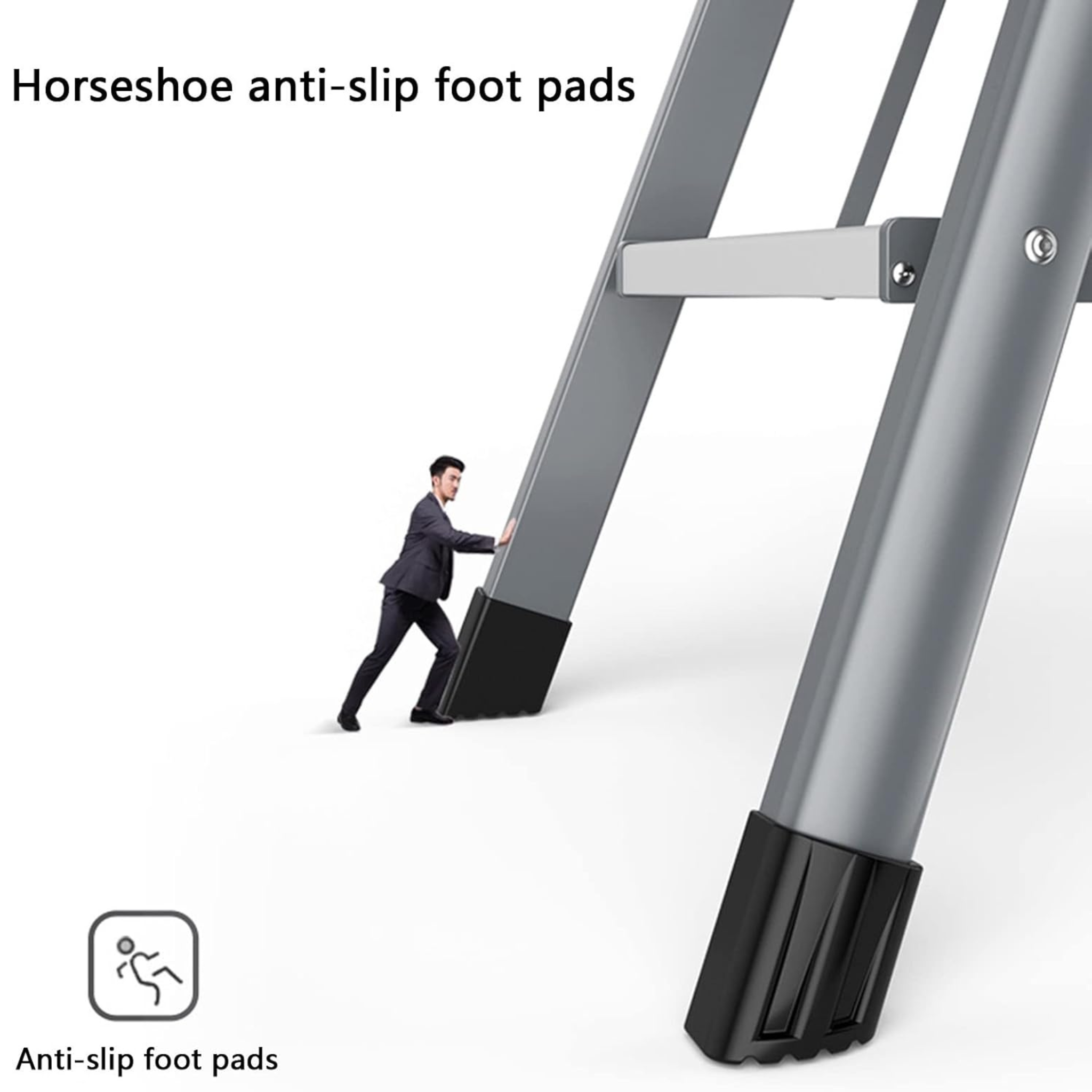 Portable Folding Household Step Ladder with Wide Anti-slip Pedal and Handle Bar