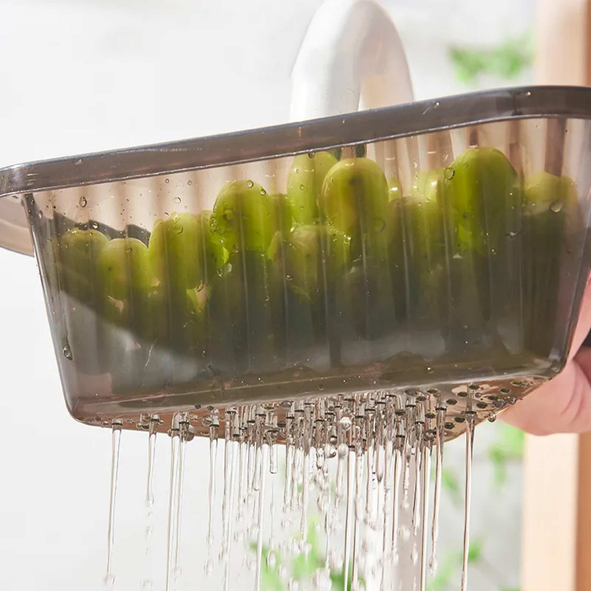 Telescopic Kitchen Sink Drain Basket, Hanging Strainer Rack Fruit Vegetable Washing Basket