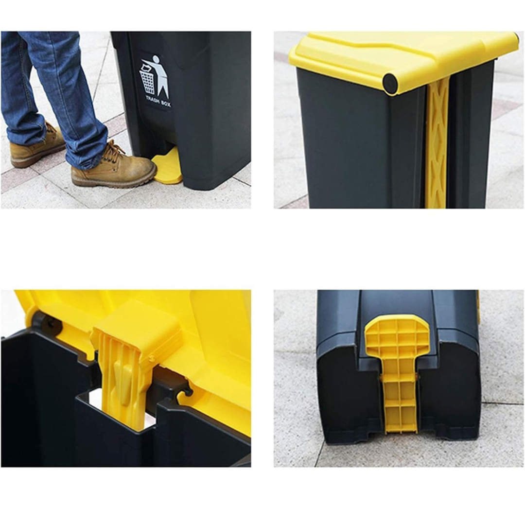 Large Capacity Garbage Bin Trash Can with Lid & Foot Pedal