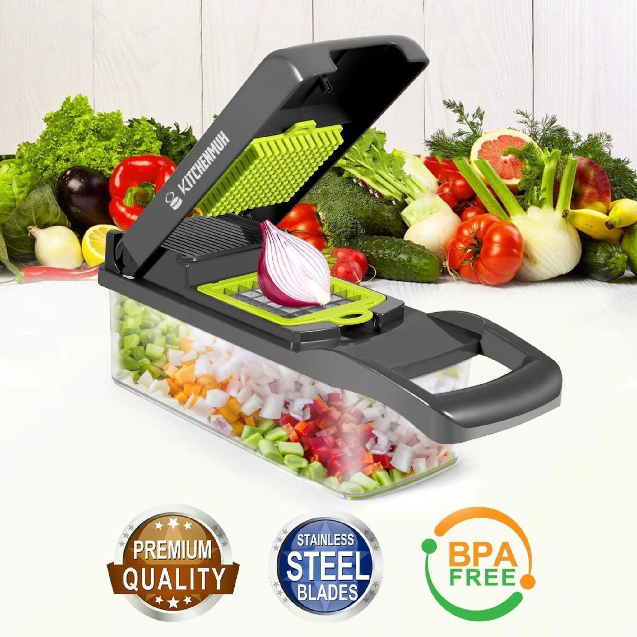 12 IN 1 Multifunctional Kitchen Vegetable Slicer Dicer Adjustable Mandolin Chopper