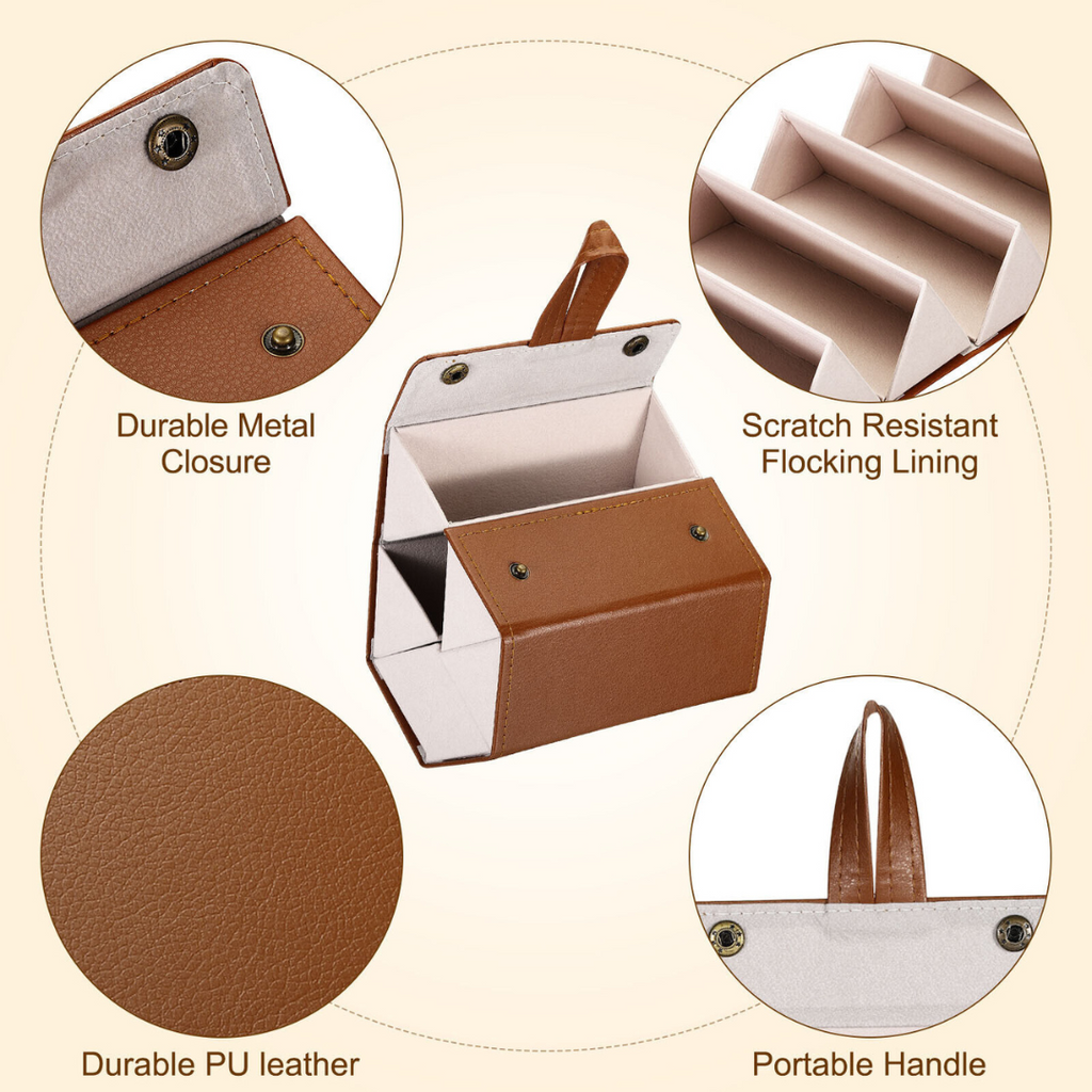 6 Slots Foldable Leather Travel Sunglass Organizer