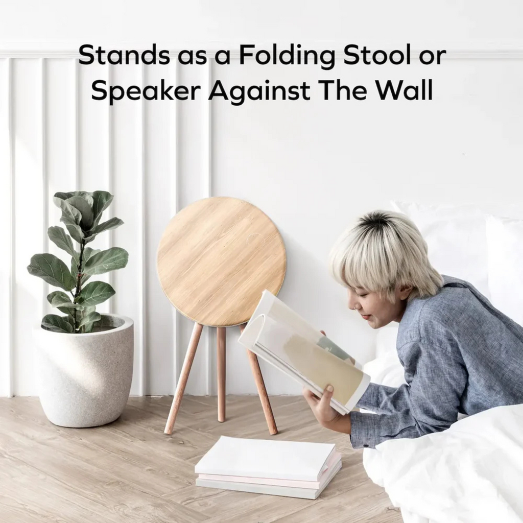 Momax Cymbal Foldable Smart Table With Wireless Charging, Speakers, USB-C Ports, and LED Lighting Effects