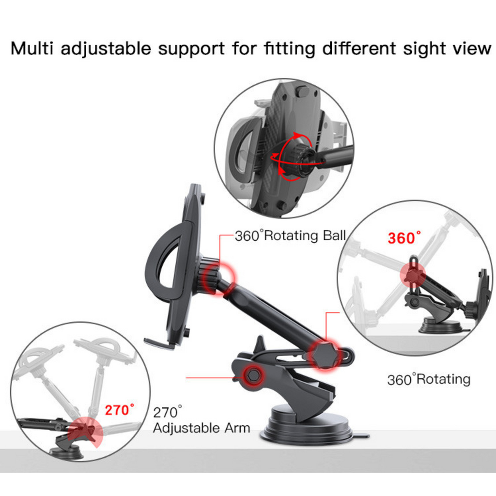 Yesido C111 Stretchable Long Arm Car Mobile Phone Holder with Button