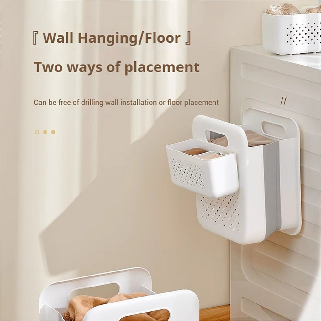 Ecoco Wall Mounted Laundry Basket with Undergarments Compartment