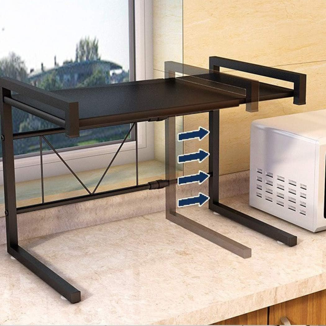 Microwave Oven Rack for Kitchen - Adjustable Microwave Oven Stand