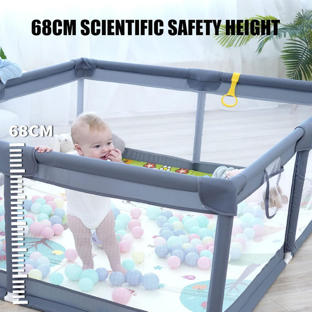 Large Playpen for Baby and Toddlers | Dark Grey | Without Balls