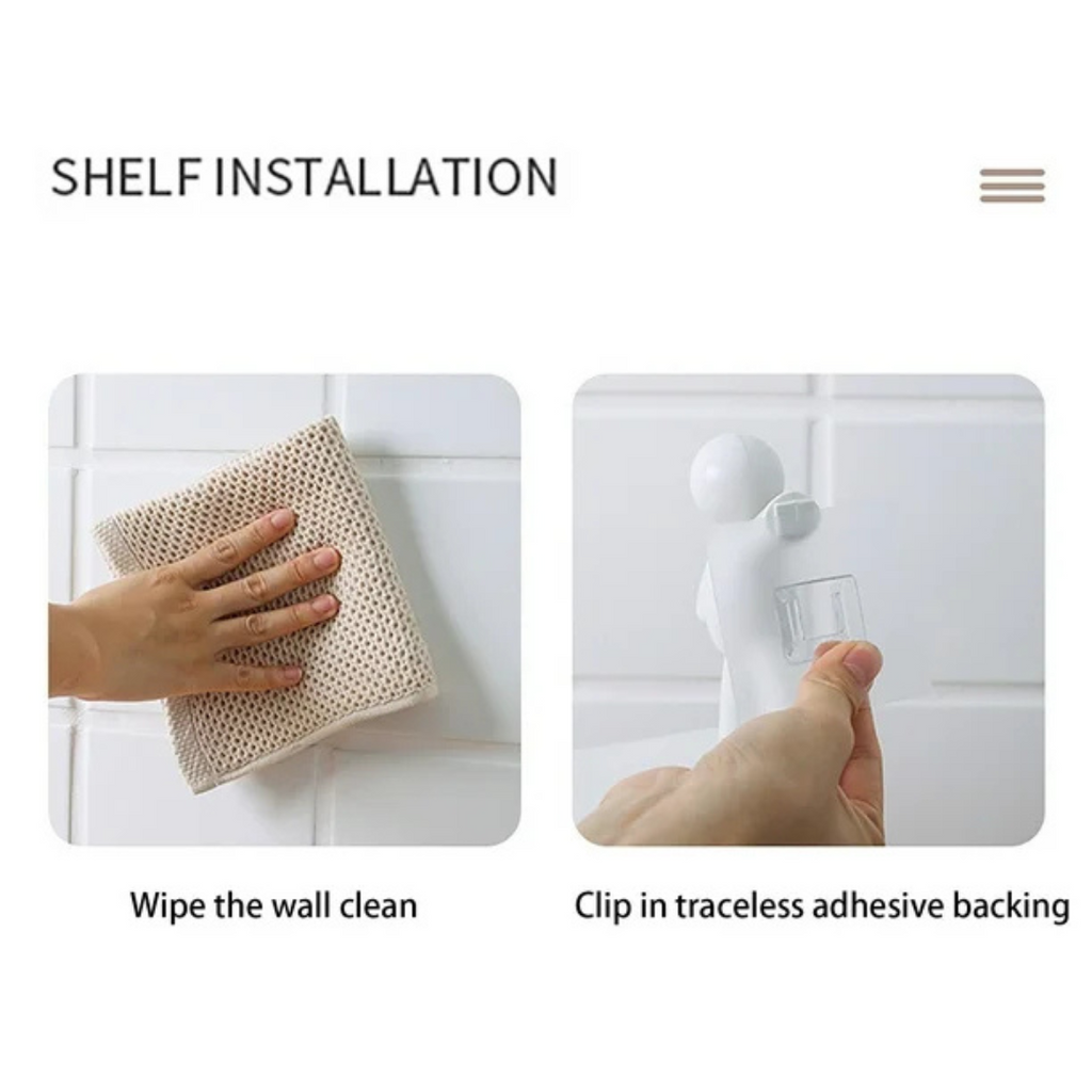 Wall Mounted Punch-free Organizer Rack for Kitchen & Bathroom