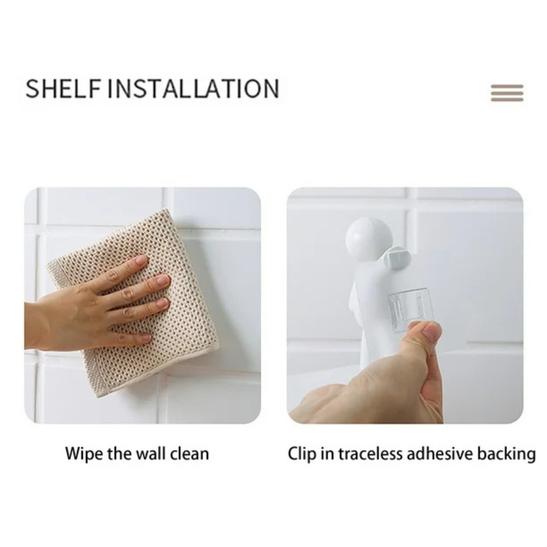 Wall Mounted Punch-free Organizer Rack for Kitchen & Bathroom