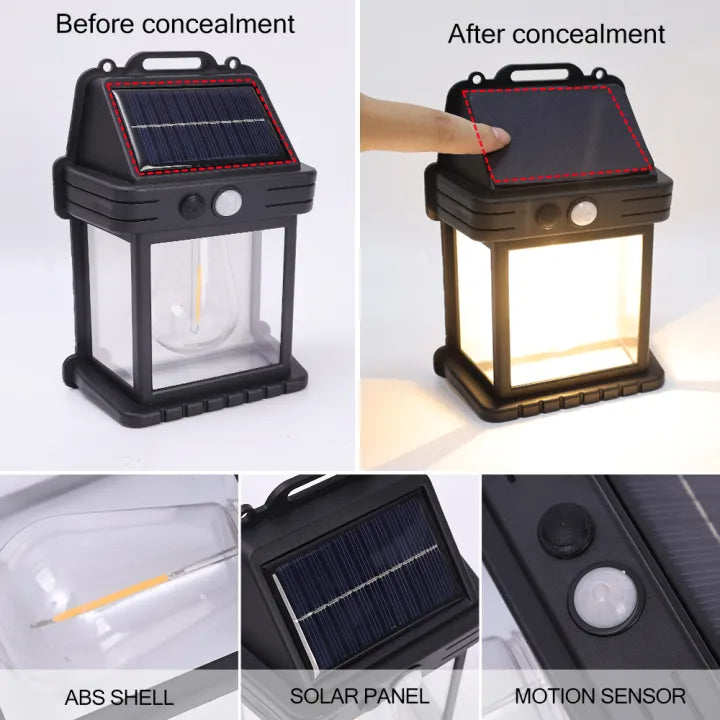 Solar Outdoor Wall Lamp, IP65 Waterproof Vintage Style Solar Light