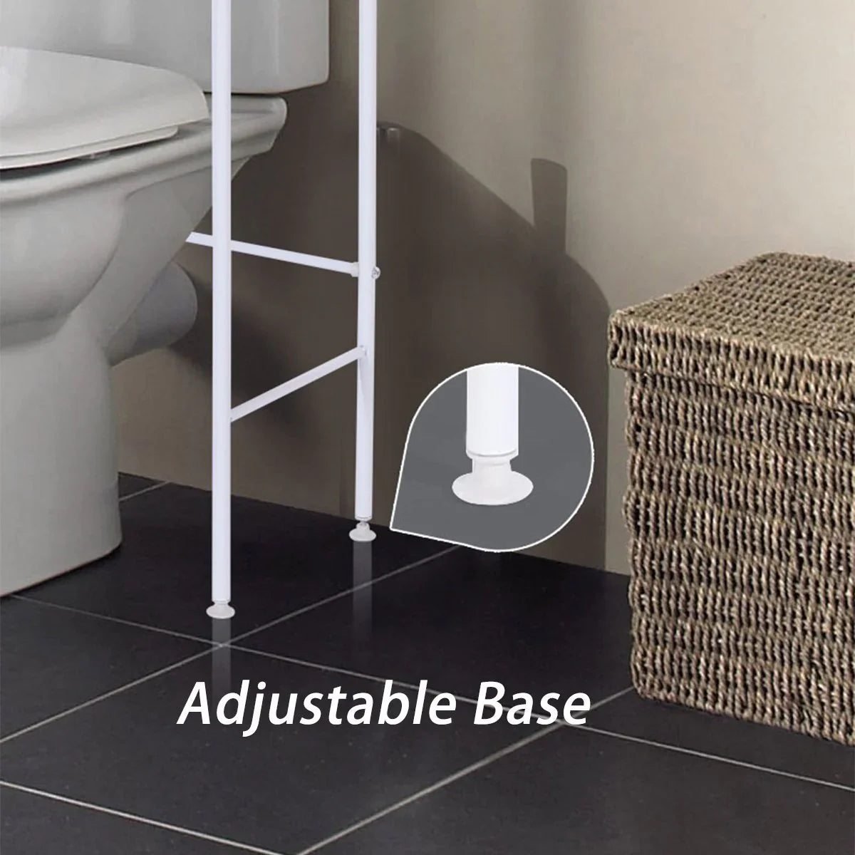 3 Layer Metal Toilet Storage Rack (White)