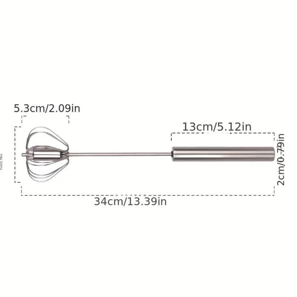Stainless Steel Egg Beater Hand Push Semi Automatic Egg Whisk