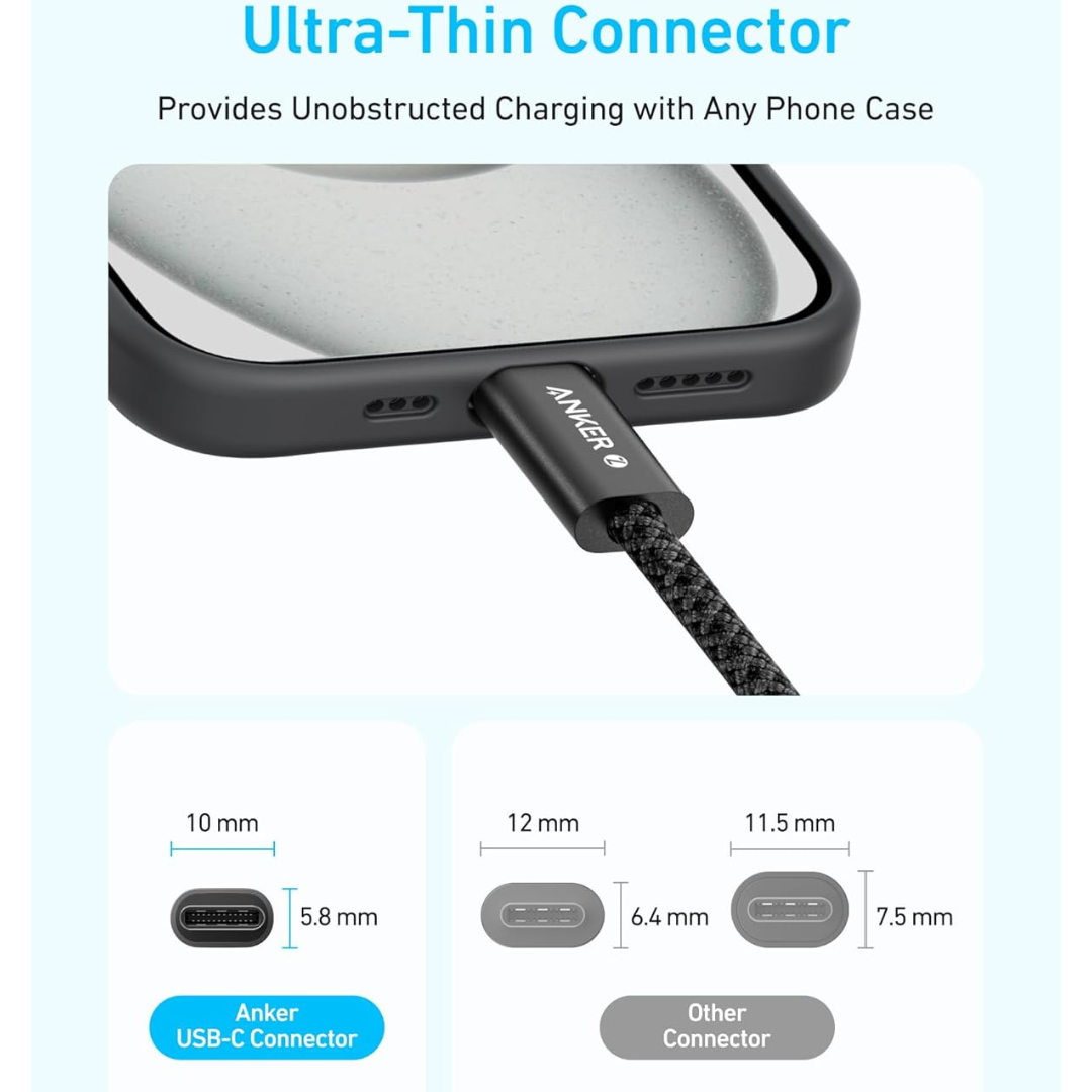 Anker Zolo Dirt-Resistant USB-C to USB-C Nylon Braided Fast Charging Cable