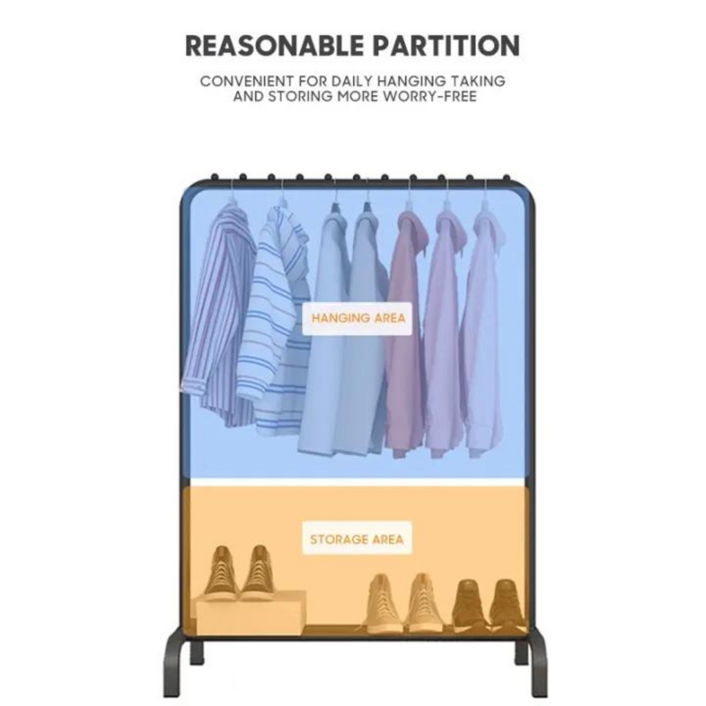 Double Pole Clothes Hanger, Stainless Steel Heavy Duty Cloth Stand