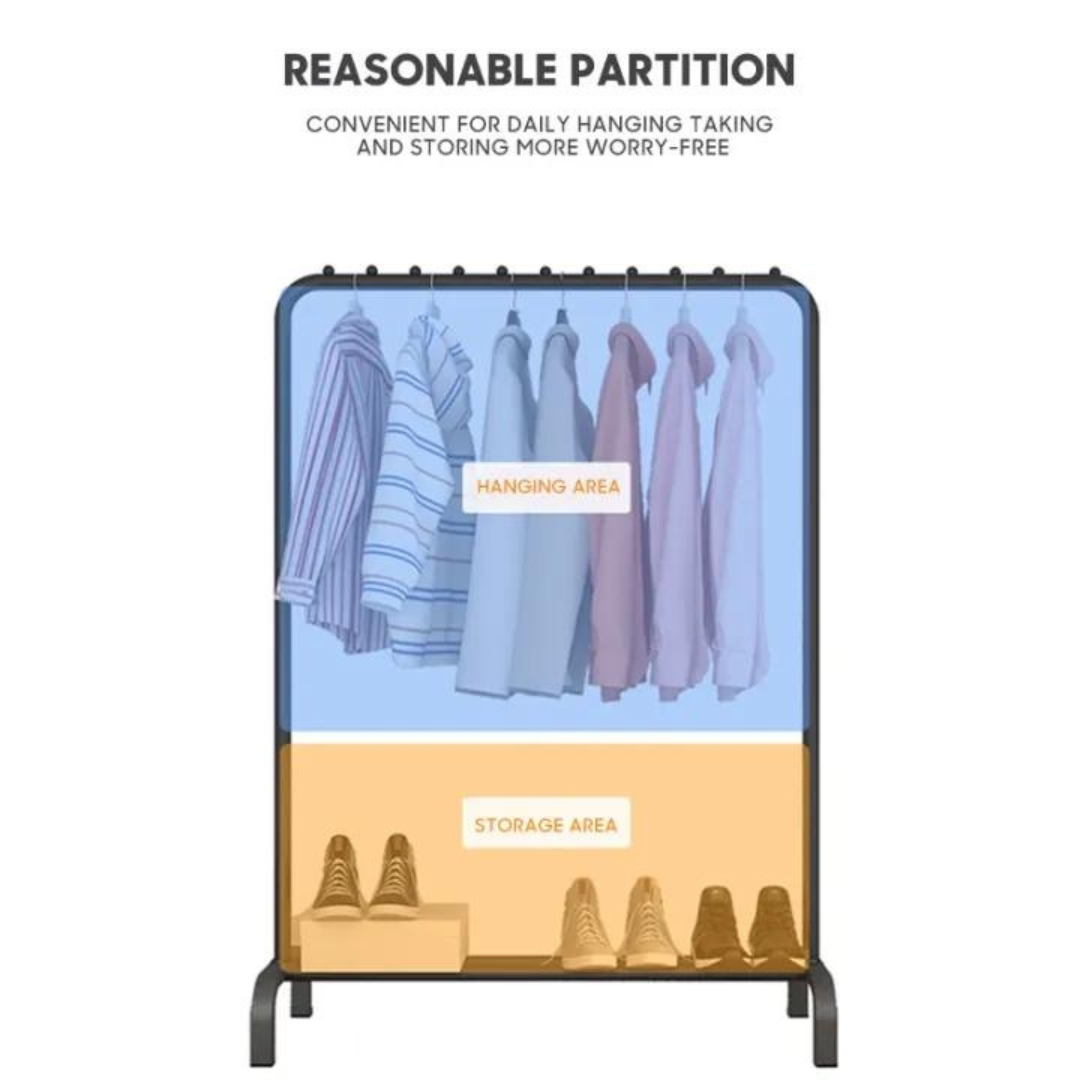Double Pole Clothes Hanger, Stainless Steel Heavy Duty Cloth Stand