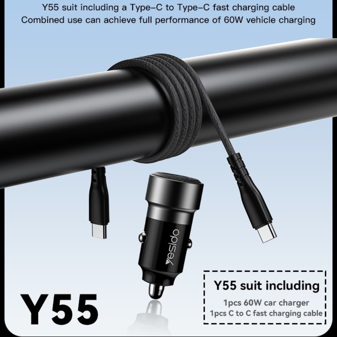 Yesido Y55 60W Fast Charging Car Charger Adapter