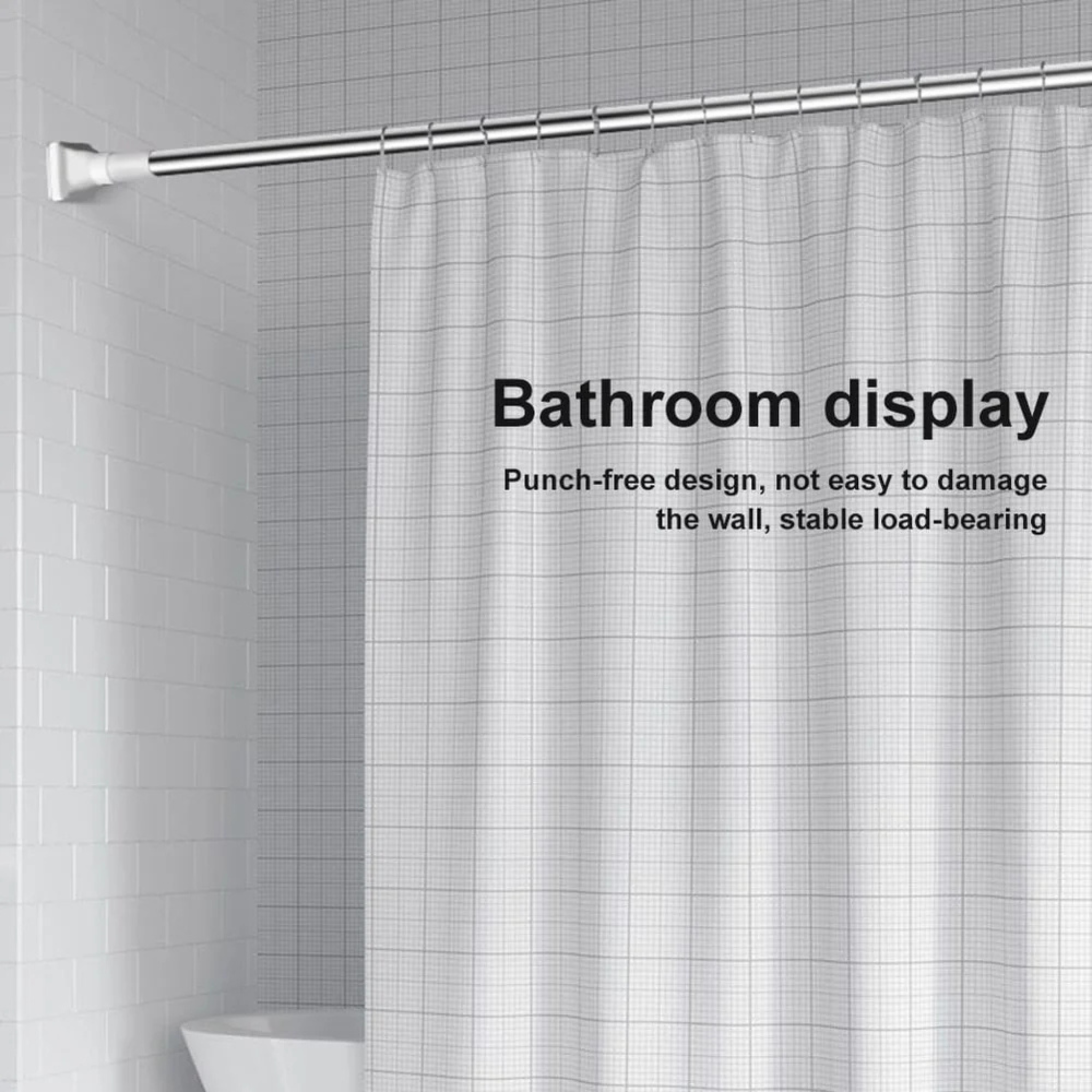 Adjustable Telescopic Curtain Rod – No Wall Drilling, Multipurpose