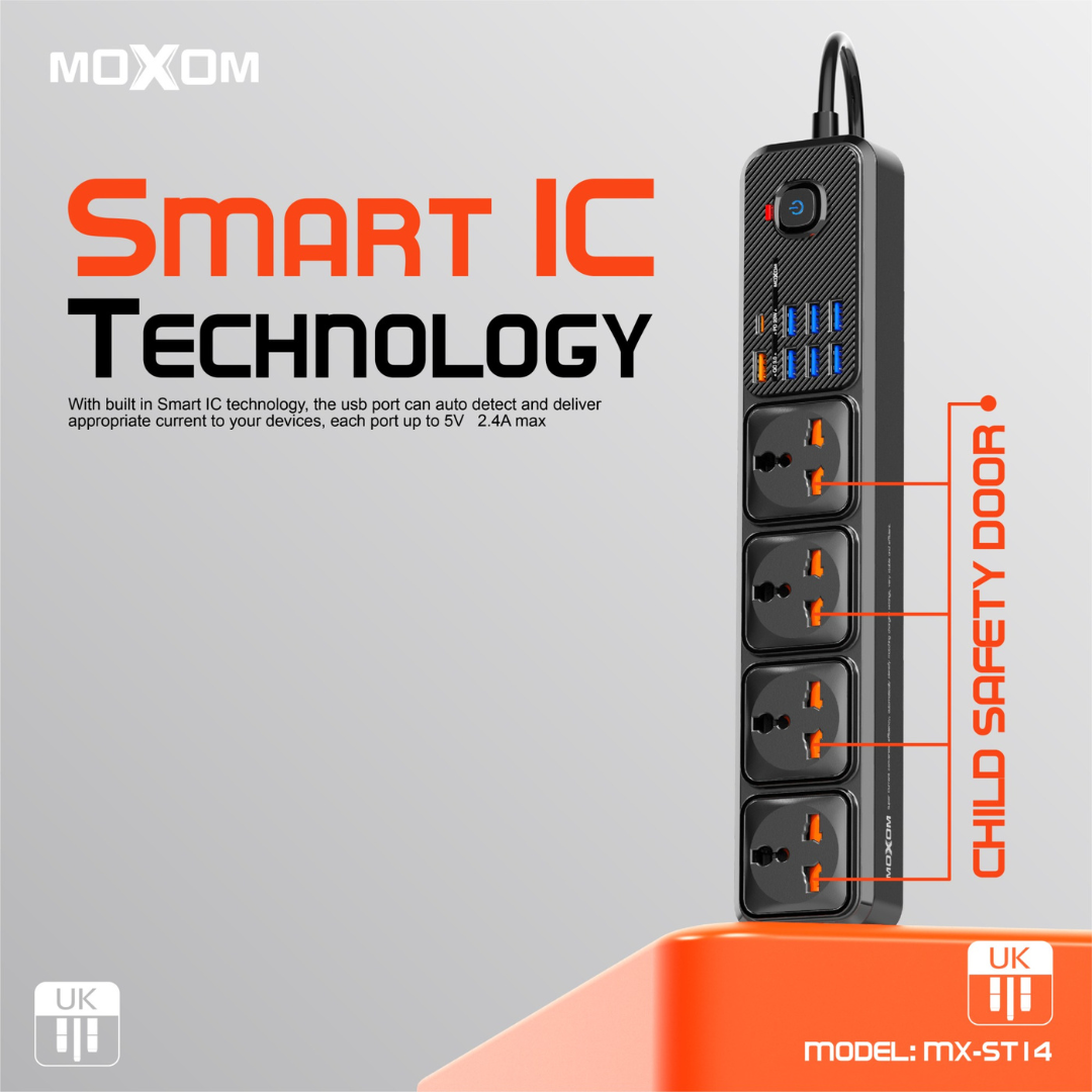 Extension Cord - MOXOM MX-ST14 12in1 Power Extension Socket Strip