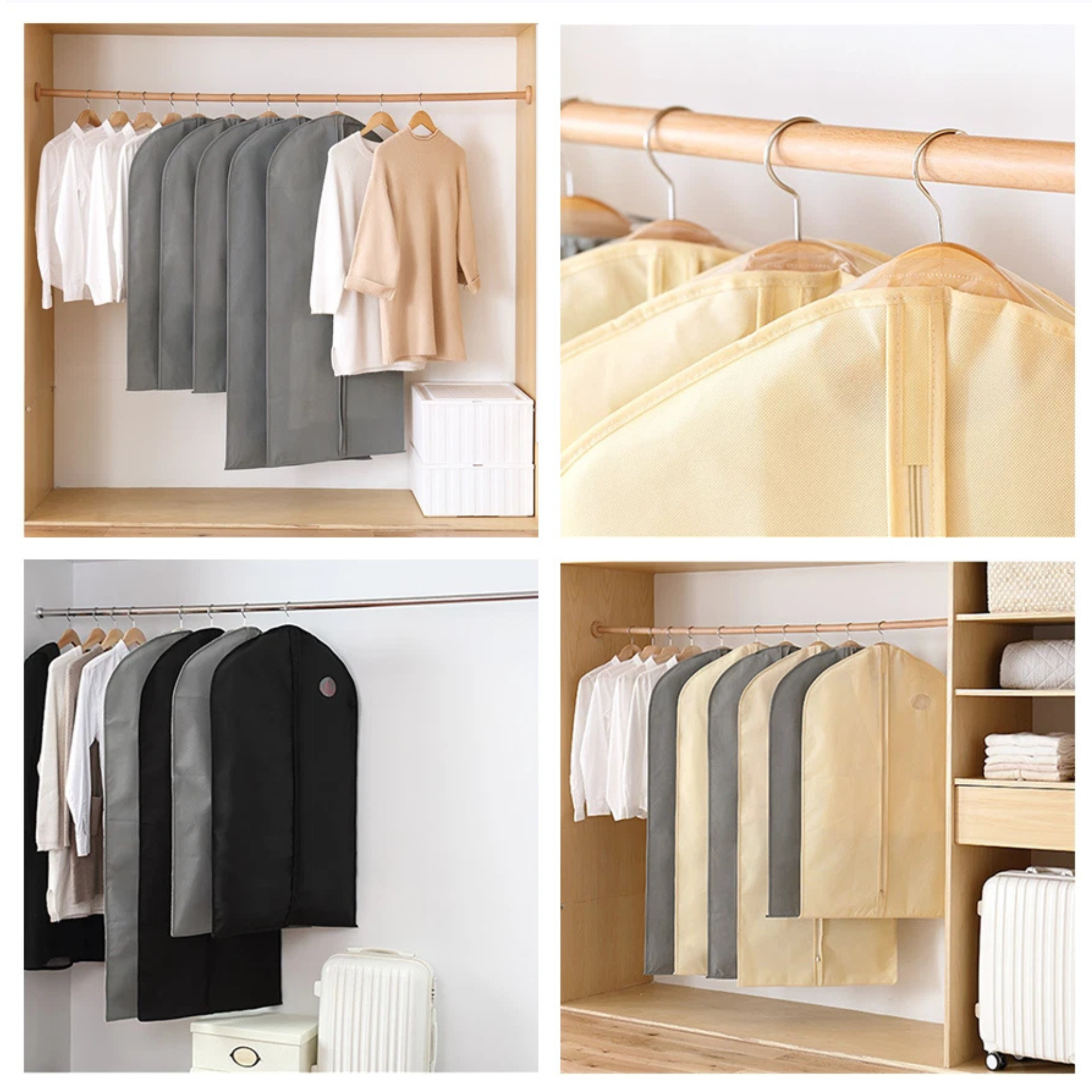 Hanging Garment Bags, Dustproof Clothes Cover with Zipper