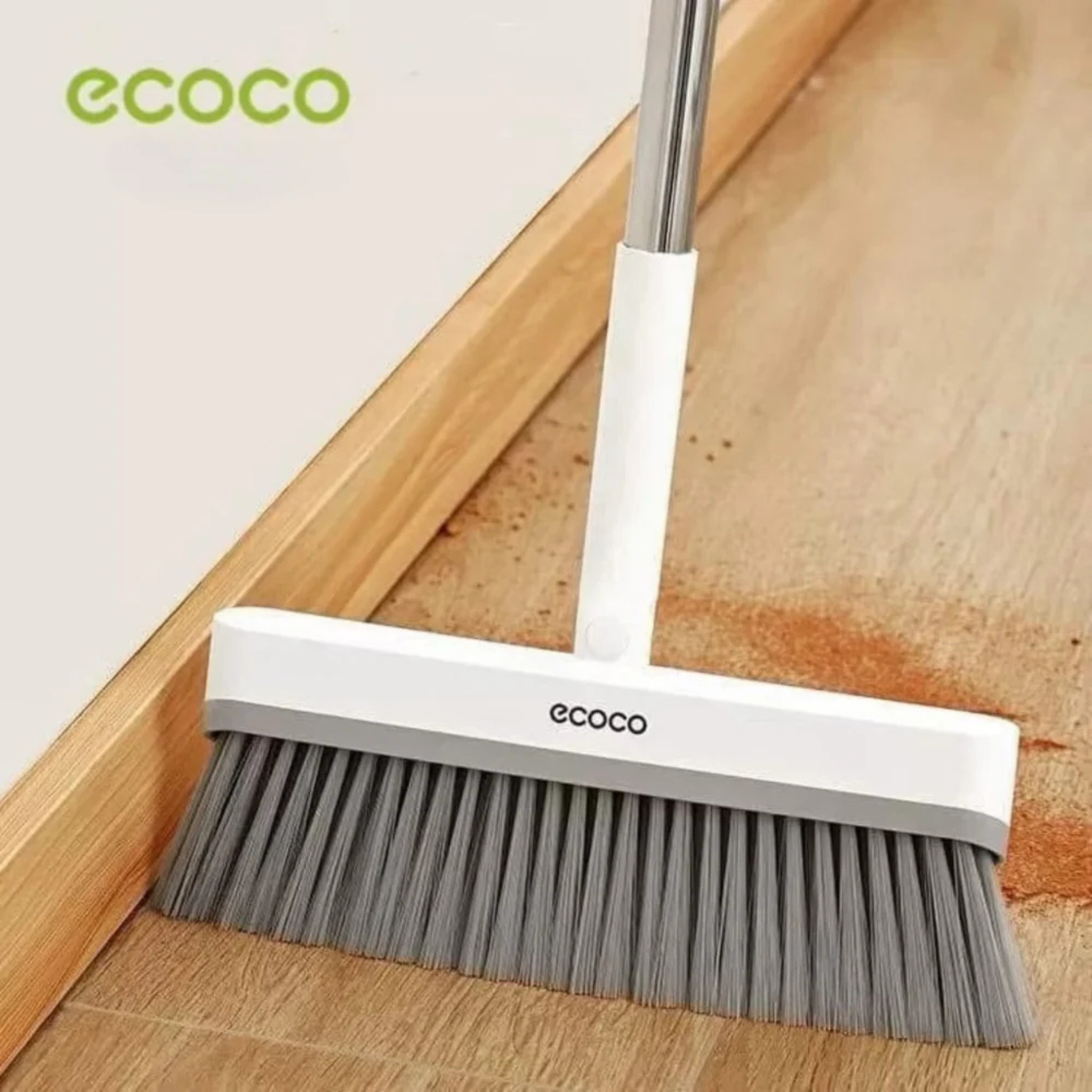Ecoco Long Handle Broom with Dustpan