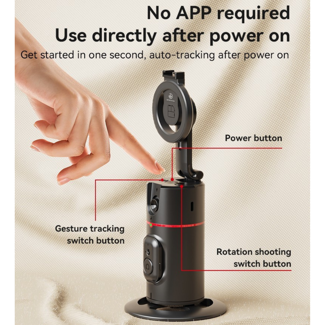Yesido Mobile Phone Stabilizer Tripod - 360° Wireless Auto Face Tracking Al Cloud Eye Stabilizer