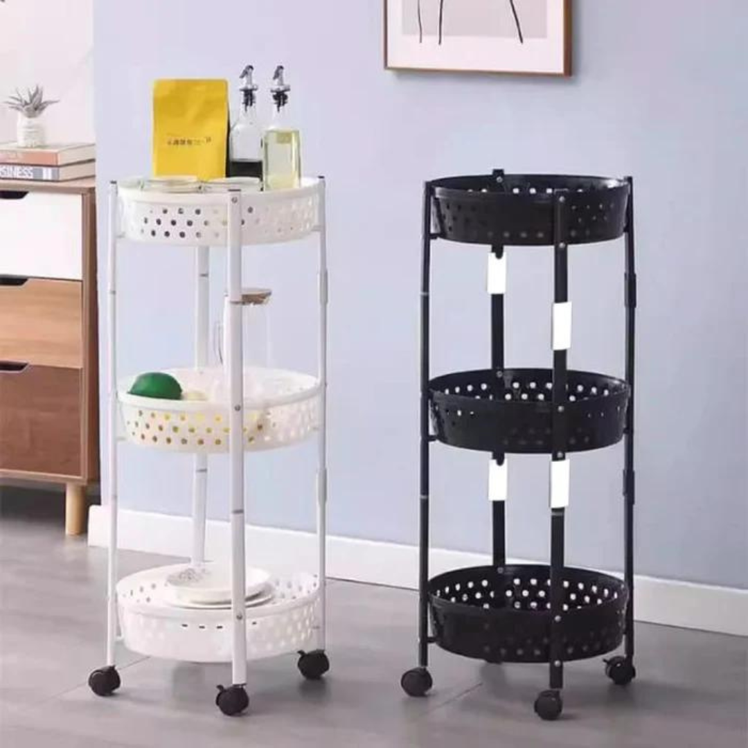 3 Layer Kitchen Trolley Rack - Kitchen Storage Shelf with Wheels