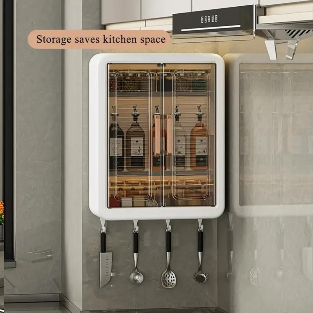 Wall Mounted Storage Cabinet - 3 Layer Punch Free Organizer Rack