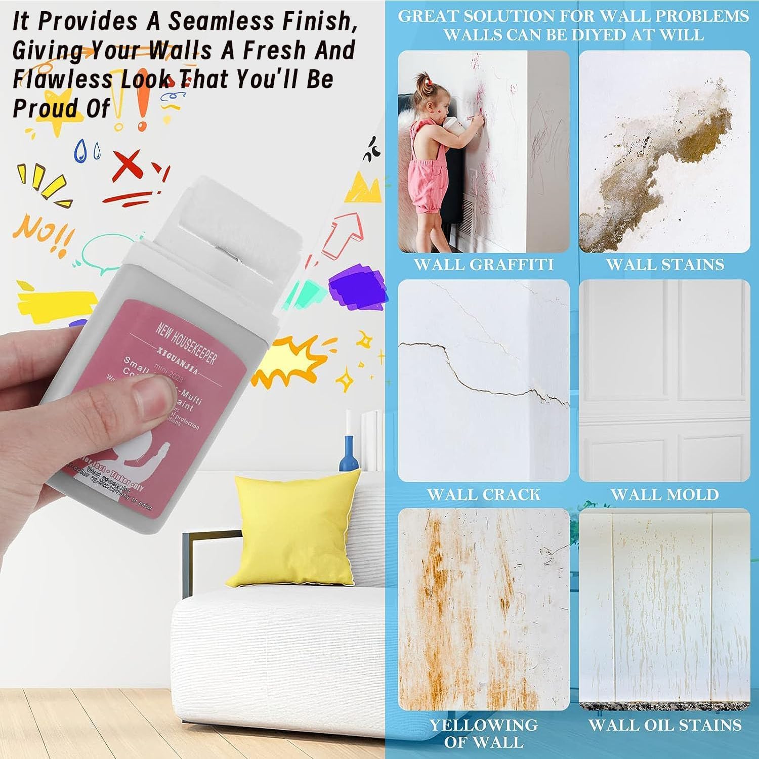 Wall Repair Mini Repaint Brush, Paint Fix Patching Paste Roller