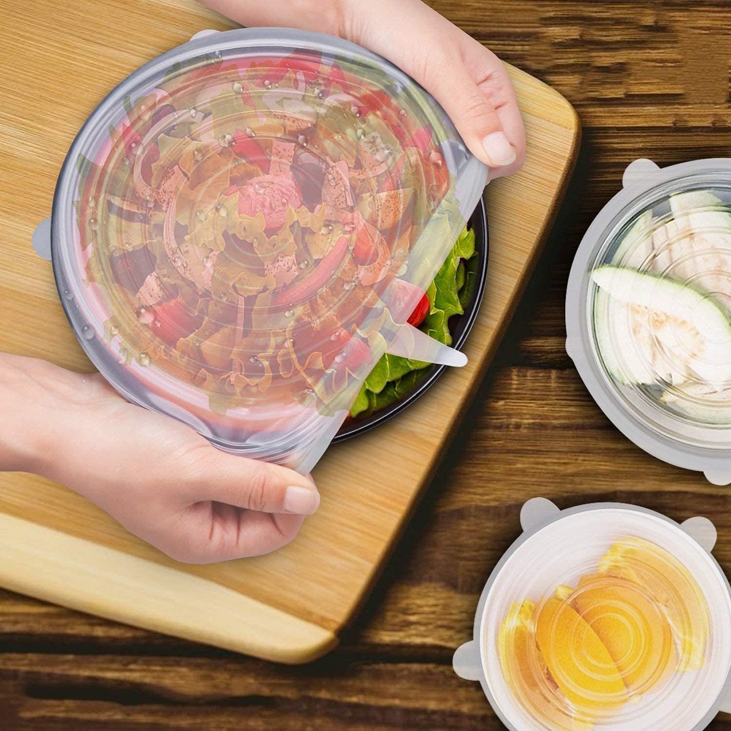6 Pcs/Set Stretchable Reusable Silicone Lid Food Storage Covers
