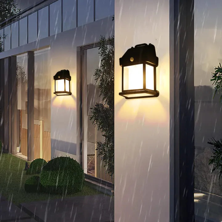 Solar Outdoor Wall Lamp, IP65 Waterproof Vintage Style Solar Light