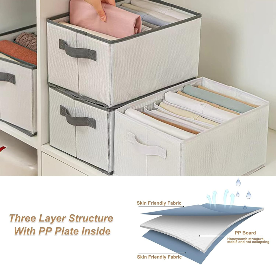 7 Grid Wardrobe Clothes Storage Organizer Box